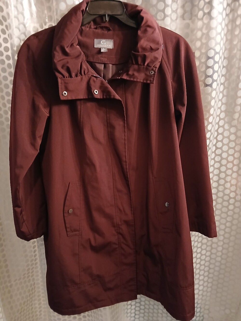 Gallery Women's XL Plum 36" A Line Trench Coat 100% Acrylic FF#468